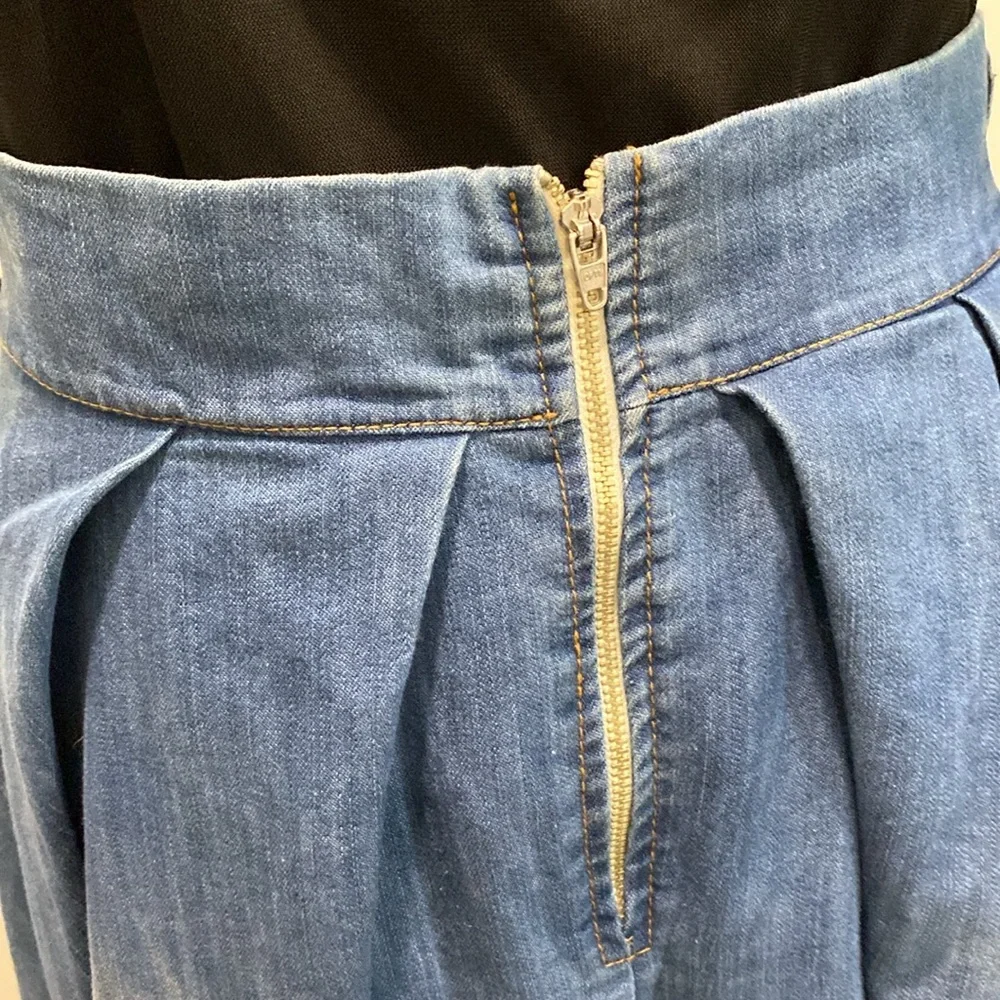 Elegant Blue A-Line Skirt - Picture 9 of 15